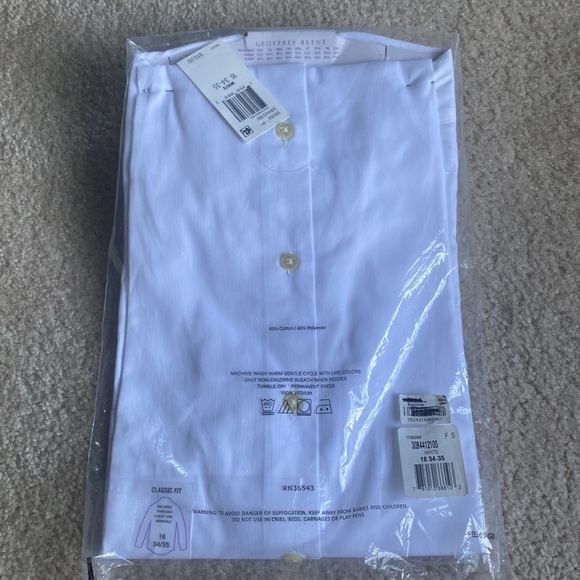 Geoffrey Beene Mens Long Sleeve Dress Shirt 16” (34-35) - Picture 2 of 8